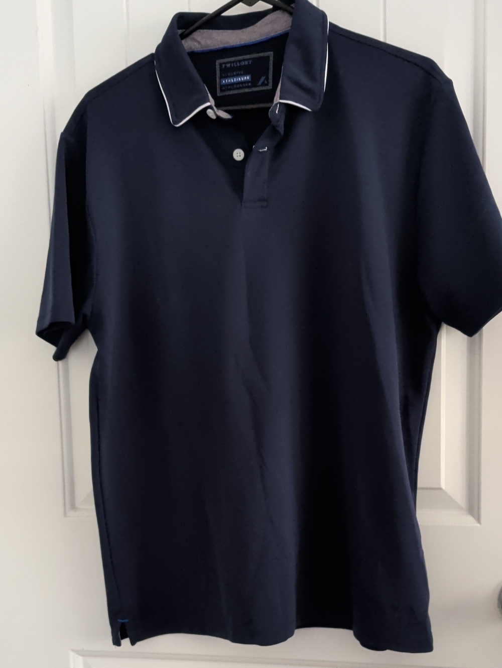 Twillory Navy Athleisure Polo Shirt with Contrast Trim
